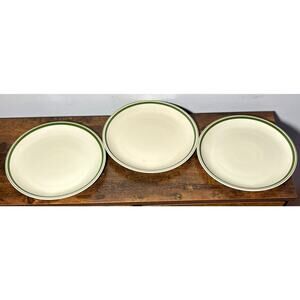 Vintage Gibson Housewares Roma 10” Replacement Dinner Plate Green Trim- Set of 3